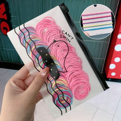 200/300pcs Cute Hair Ties For Kids & Girls - Colorful Elastic Polyester Hair Bands Ponytail Holder Children Rubber Band Hair Accessories