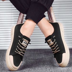 ASSKLO Premium shoes Men shoes canvas shoes breathable men's shoes trendy shoes shoes versatile trendy board shoes casual shoes Black