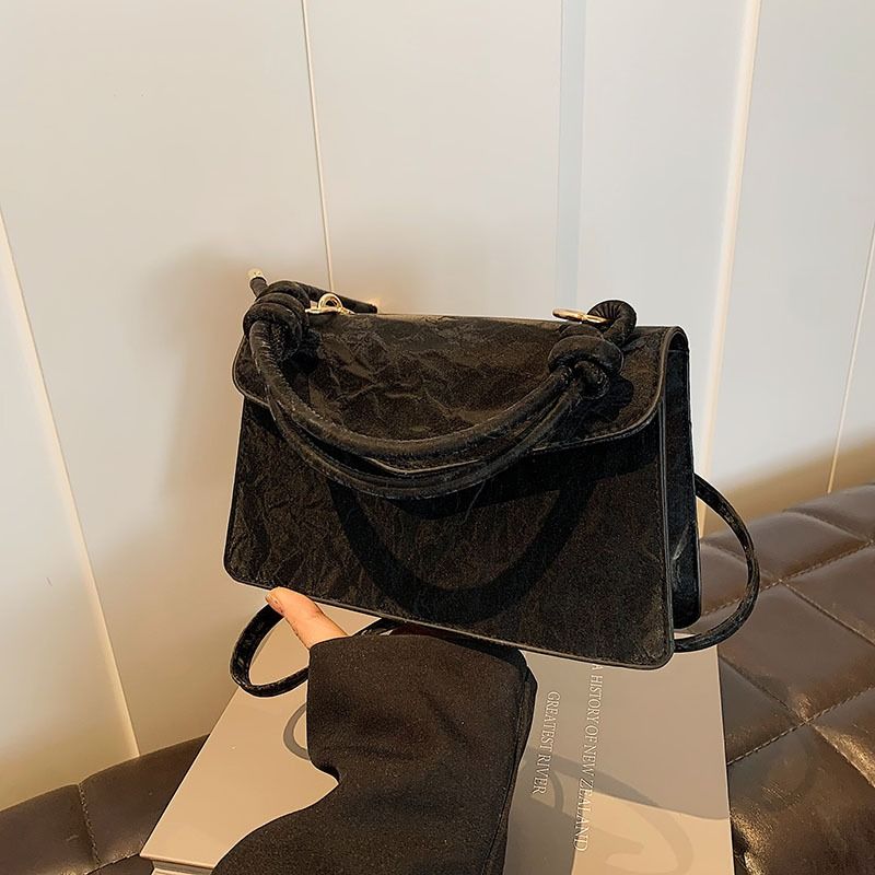 Mateamoda Minimalist Knot-Handle Faux Leather Shoulder Bag Crossbody Bag Underarm Handbag