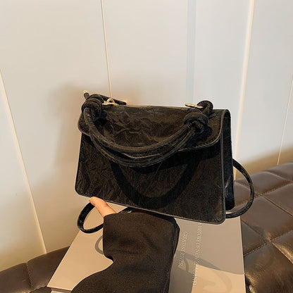 Mateamoda Minimalist Knot-Handle Faux Leather Shoulder Bag Crossbody Bag Underarm Handbag