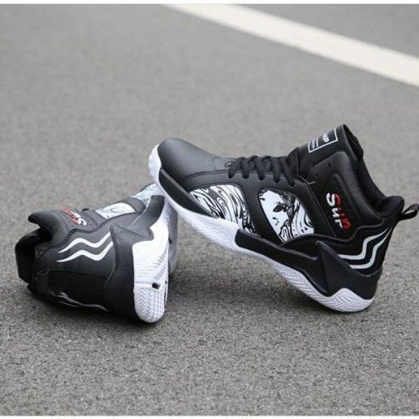 Men's Front Lace-Up Sports Outdoor Running Basketball Shoes High Top Fashion Casual Student Shoes Basketball