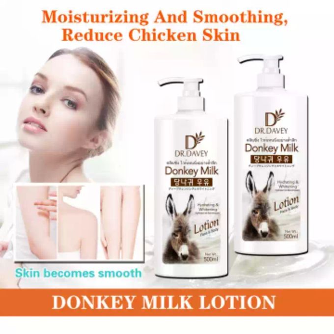 Dr. Davey Donkey Milk Face & Body Lotion Hydrating & Whitening, 500ml