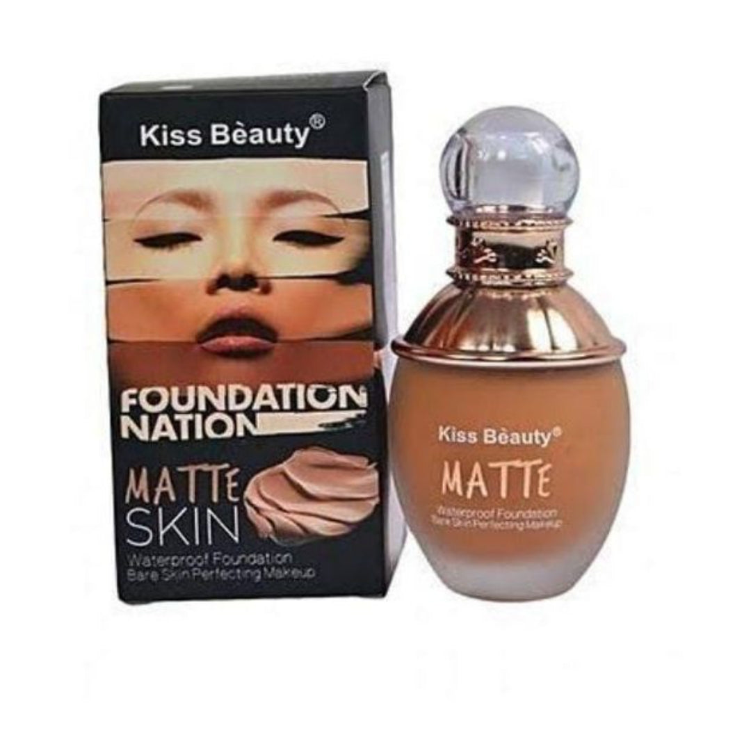 Kiss beauty Nation Matte Waterproof Foundation Bare Skin Perfecting Makeup