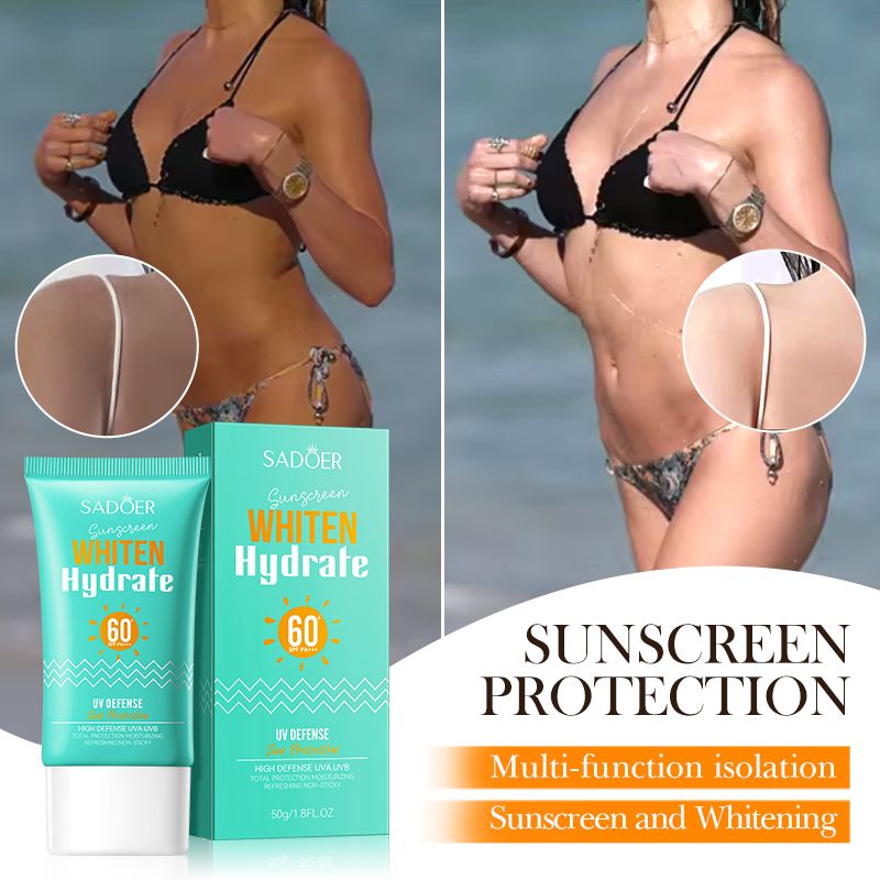 SADOER Water-Rich SPF 60+ Facial Body Sunscreen – Brightening, No Residue, UV Defense