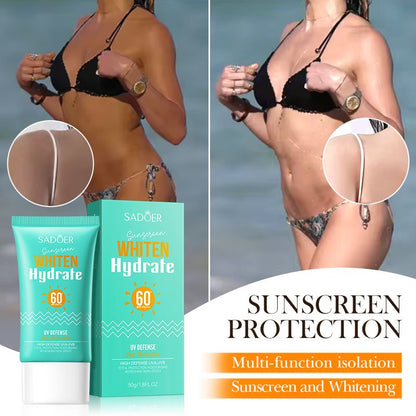 SADOER Water-Rich SPF 60+ Facial Body Sunscreen – Brightening, No Residue, UV Defense