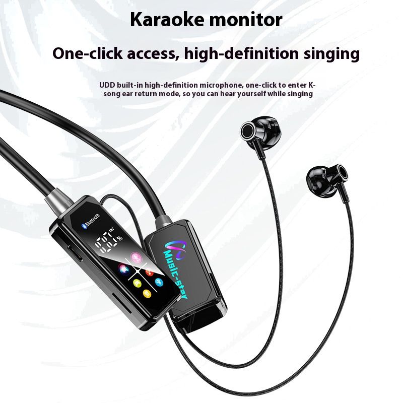 Sports Earphones Two Ears in-ear Wireless Bluetooth Earpods Neckband Earphones Earbuds Ultra-Long Standby Ear Return Monitoring Card Plug-in Noise Reduction Comfortable And Stylish High Quality