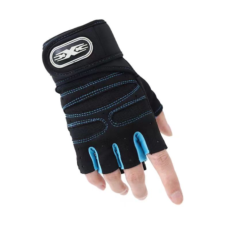 A Pair Long Wrist Half-finger Gloves Men's And Women's Motorcycle Gloves Fitness Barbell Equipment Weightlifting Outdoor Sports Cycling Gloves