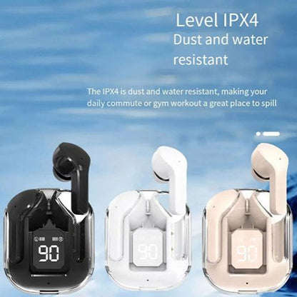 RichRipple Air31 Plus+ Bluetooth Earphone Transparent Fashion Shell in-Ear Earpods LED Digital Display Long Life Portable With Translucent Charging Case Bluetooth 5.3