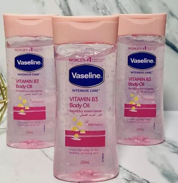Vaseline Vitamin B3 Radiant Body Oil With Pure Cocoa Butter-200ml Replenishing Oils for Healthy Glowing Skin 100 Percent Pure Cocoa Butter Ultimate Skin Care