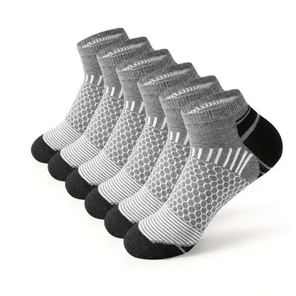 6 Pack Men's Ankle Socks, Cushion Running Athletic Socks, Breathable Sports Low Cut Socks