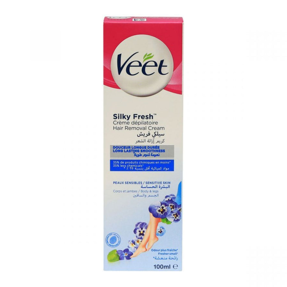 Veet Silky Fresh Hair Removal Cream For Sensitive Skin Body Legs 100ml