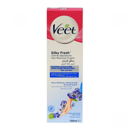 Veet Silky Fresh Hair Removal Cream For Sensitive Skin Body Legs 100ml