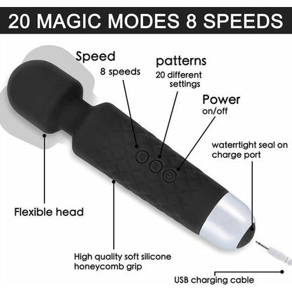 Sex Toy For Women Vibrator Magic Wand Body Massager Low pitched Adjustable Frequency Cordless deep Electric Back Massager
