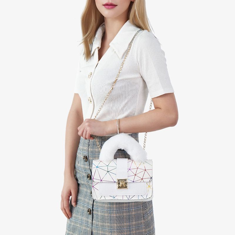 Bag female new niche bag geometric gradient small square bag crossbody bag