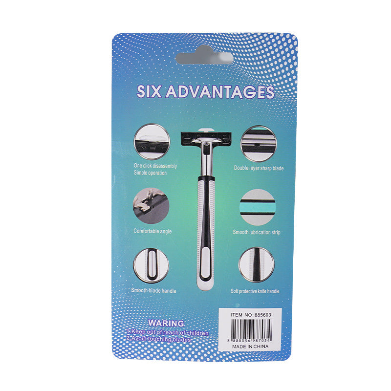 UPHUI 7-Pack Razor Blades Men's Shaver Men's Facial Hair Removal Sharp 2-Ply Razor Blade Tools Razor Holder Universal Hand Shaver Replacement Set