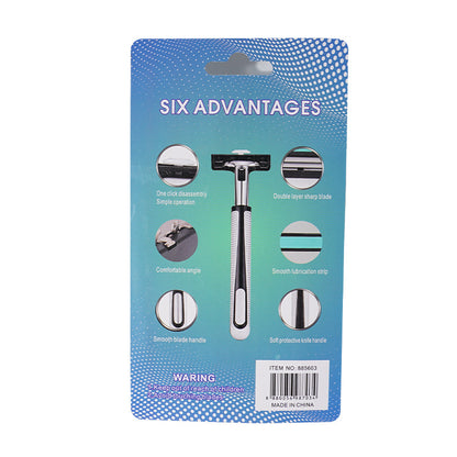 UPHUI 7-Pack Razor Blades Men's Shaver Men's Facial Hair Removal Sharp 2-Ply Razor Blade Tools Razor Holder Universal Hand Shaver Replacement Set