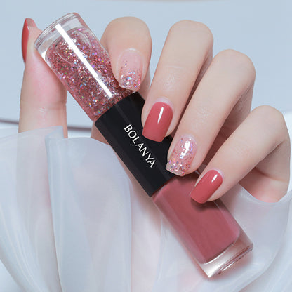 Two Color Set Regular Nail Polish Free Baking Lasting Quick Dry Nail Varnishes Sequins Lacquer for Manicure Nail Art Polish