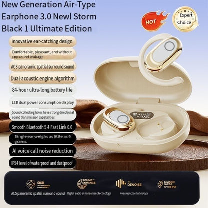 Wireless Bluetooth Earbuds Berlin Voice Ear Hanging OWS Adjustable Non In Ear Noise Reduction Earphones TWS Rotating 130 ° Unisex 360 ° Innovative Fit For All Smartphones