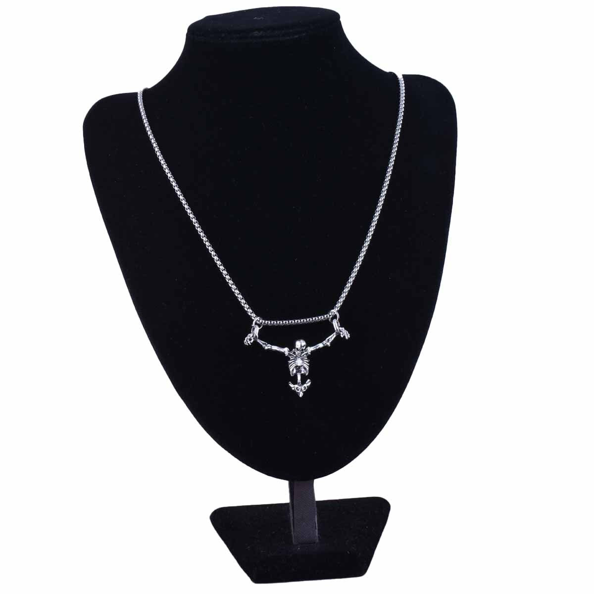 New Design European And American Halloween Punk Wind Crucifixion Skull Head Necklace Fashion Retro Accessories