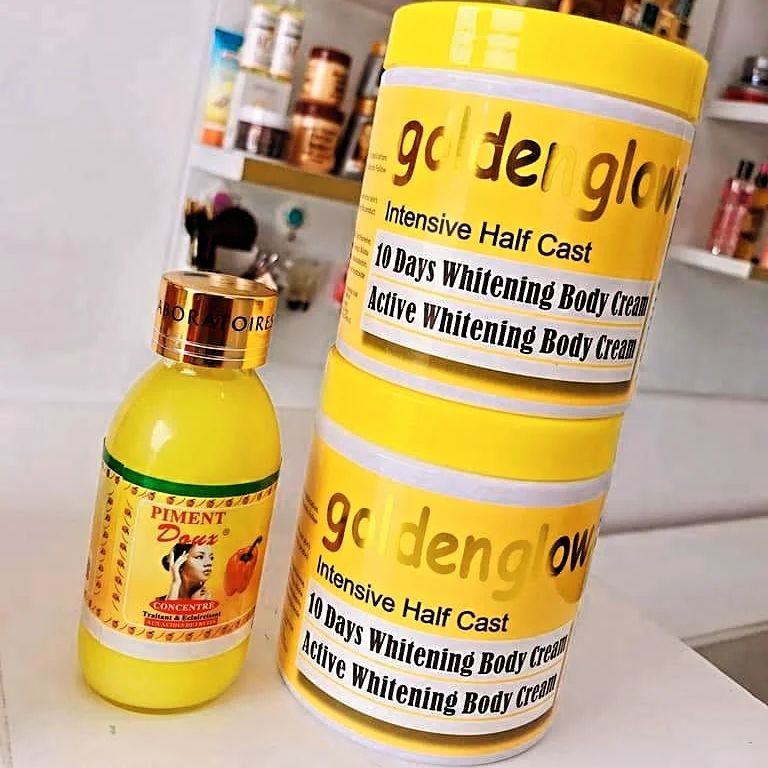 Goldenglow Intensive Half Cast 10days Whitening Body Cream 500ml Carrot Oil, Alpha Arbutin,Glutathione,Tumeric Moisturizing Cream Antioxidant Turmeric Golden Glow Vitamin C Cream 500ml