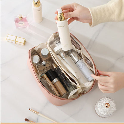 Large capacity travel makeup bag portable PU makeup bag/men and women waterproof bathroom washing and carrying bag multi-functional toilet makeup bag storage box