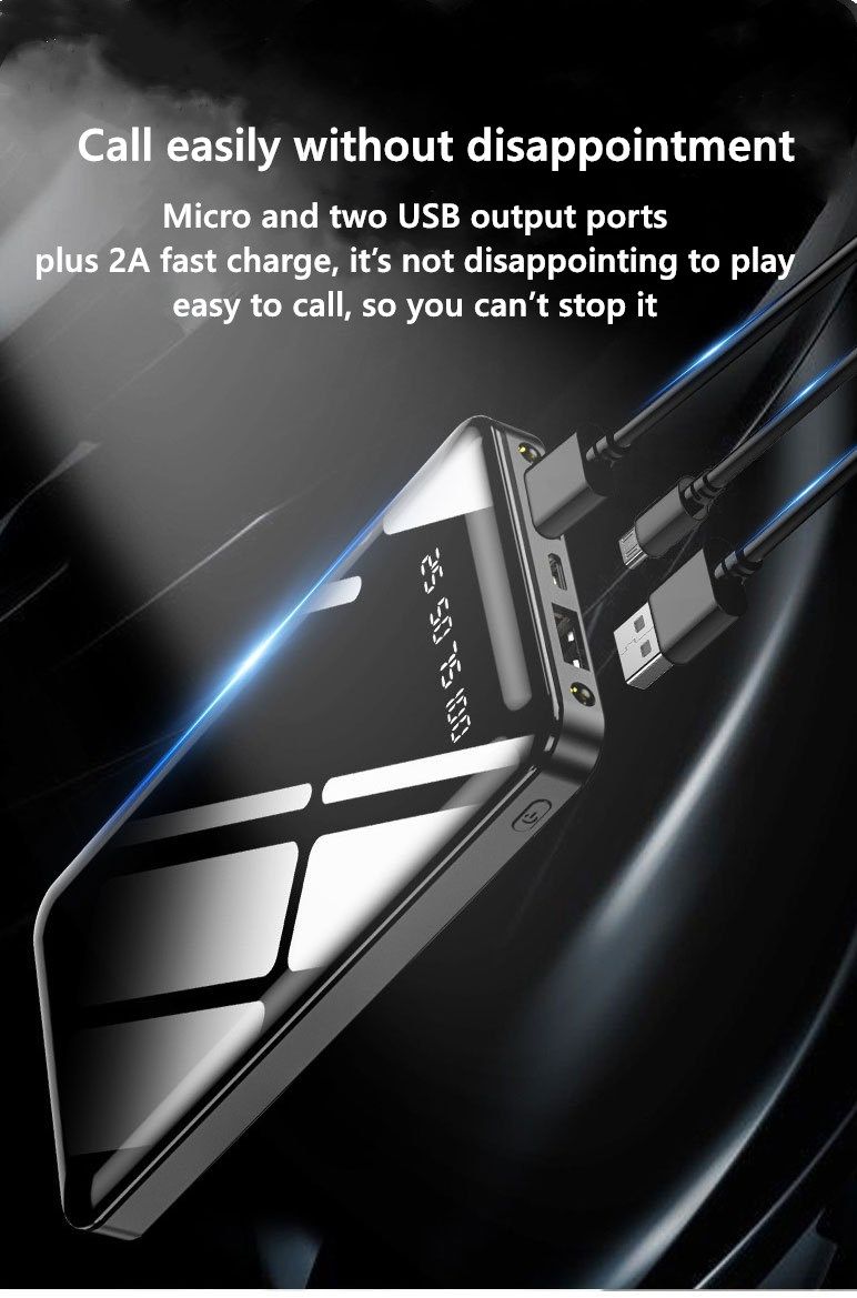 RichRipple 2A Fast Charge Power Banks 10000mAh iPhone&Android Power Bank Universal Portable Mobile Power With Dual USB LED Lamp powerbank