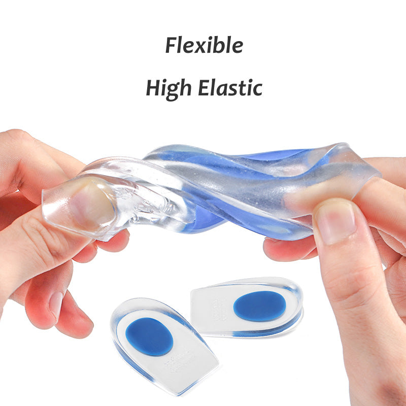 1 Pair Soft Silicone Gel Insoles for Heel Spurs Pain Relief Foot Cushion Foot Massager Care Heel Cups Shoe Pads Height Increase Insoles is practical