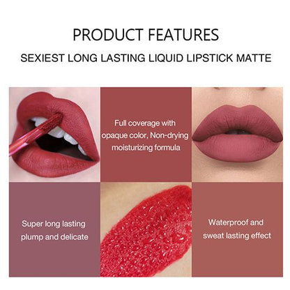 5 In 1 Lipstick, Five Color Matte Waterproof Velvet Long Lasting Lipstick, Creamy Texture Ladies Gift Valentine's Day Gifts