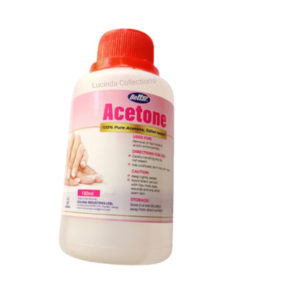Bettar Acetone 100% Pure Gel Nail Polish Remover Better Nail Care -100ml