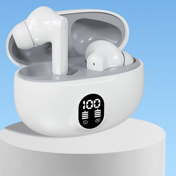 Wireless Earbuds Bluetooth Earphones HiFi Ear Buds Bass Stereo Bluetooth Headphones with ENC Noise Cancelling Mic IP7 Waterproof in Ear LED Display Charging Case Ear Buds for Pad Workout Sports