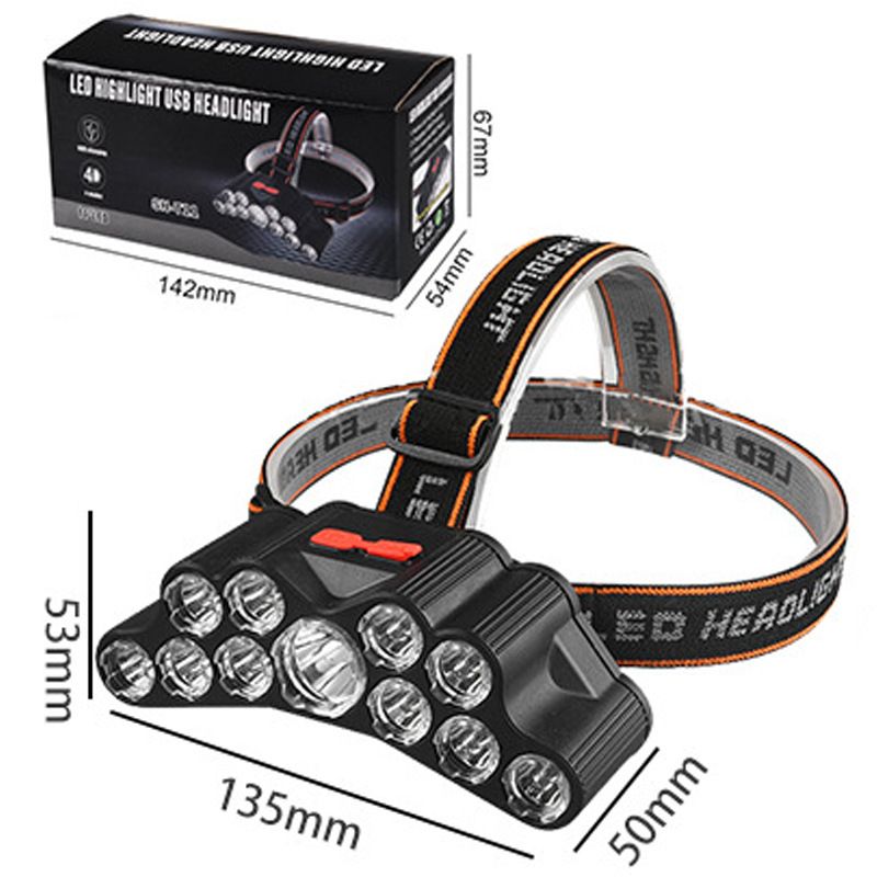 Rechargeable Headlamp, 11 LED High Lumen Bright Headlamp USB Headlight, Head Lamps for Outdoor Running Hunting Hiking Camping Gear