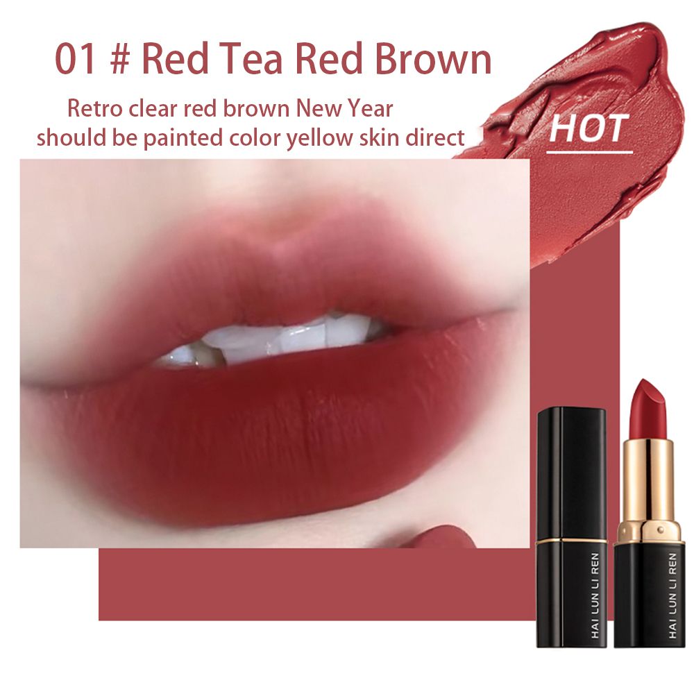 Lipstick Velvet Matte Easy to Color Lipstick Makeup Moisturizing Whitening Student Affordable Lip Mud Non Staining Glass Not Easy to Fade