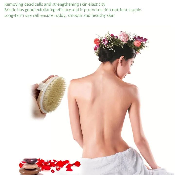 Bathing Brush Dry Skin Body Soft Natural Bristle SPA Brush Without Handle Wooden Bath Shower Brush Exfoliating Body Brush
