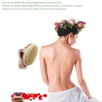 Bathing Brush Dry Skin Body Soft Natural Bristle SPA Brush Without Handle Wooden Bath Shower Brush Exfoliating Body Brush