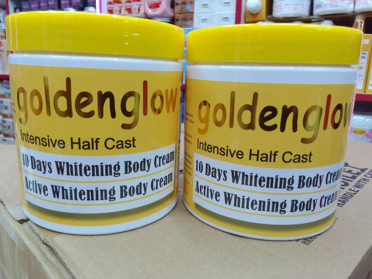 Goldenglow Intensive Half Cast 10days Whitening Body Cream 500ml Carrot Oil, Alpha Arbutin,Glutathione,Tumeric Moisturizing Cream Antioxidant Turmeric Golden Glow Vitamin C Cream 500ml