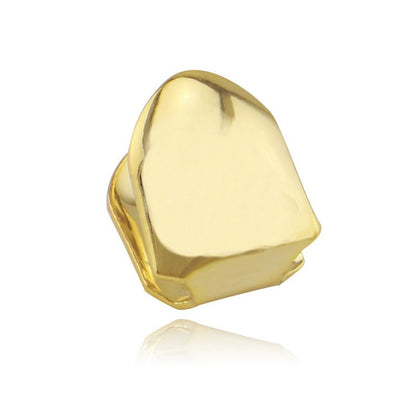 18K Gold plated hip hop grillz tooth Mouth top tooth Single Grill Cap for Teeth Mouth Party Accessory jewelry Teeth Grills for party costume