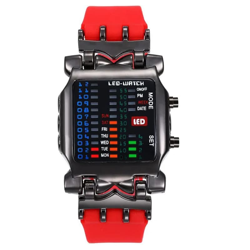 New Watches Multifunctional Popular Square Dial Unisex Binary LED Digital Watches Rubber Band Casual Sport Outdoor Wrist Watch Luminous Smartwatch For Men Women Smart Bracelet Gifts