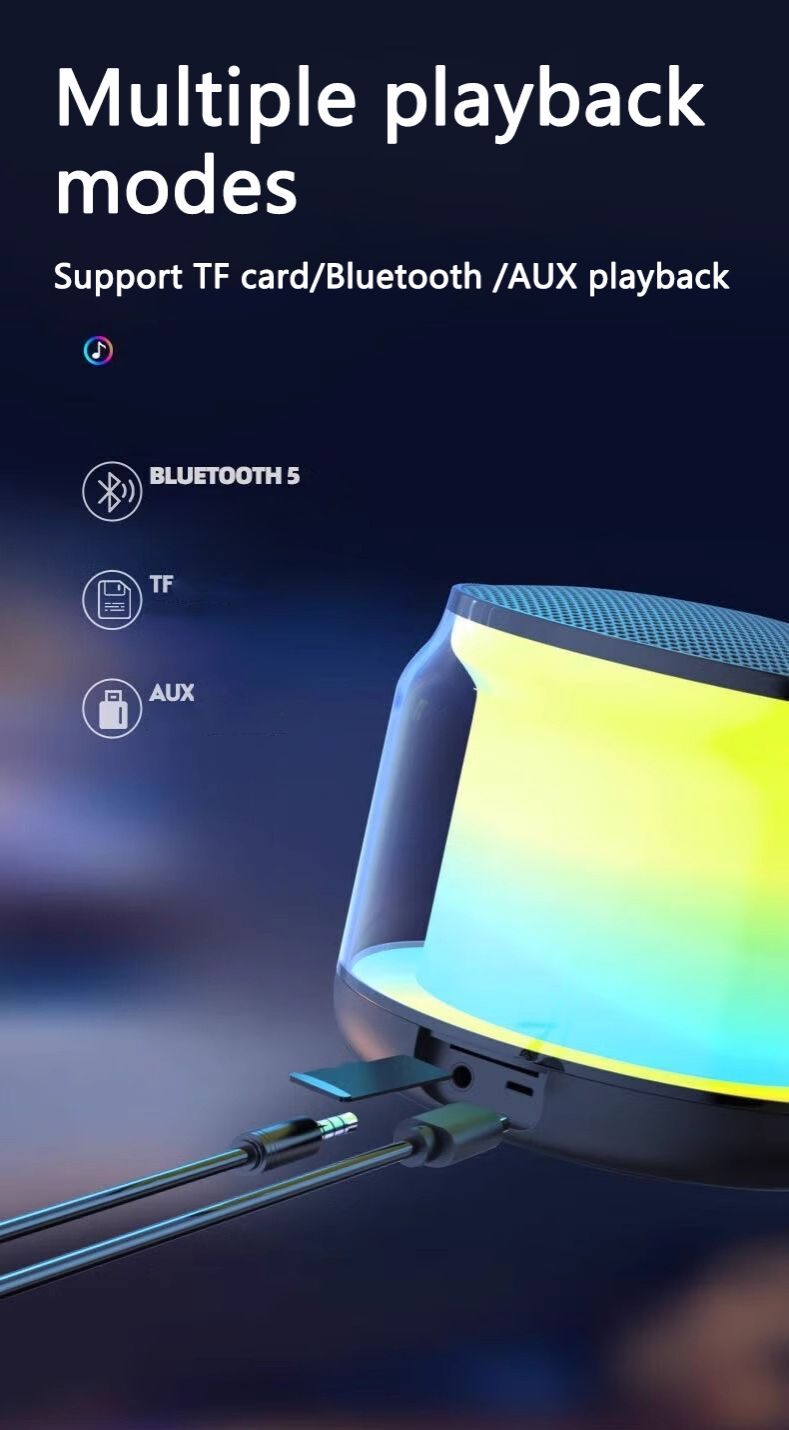 RichRipple Portable Bluetooth Speaker Colorful Lights 360°Surround Stereo Sound, Hands-Free Wireless superbass Speakers for live show party show