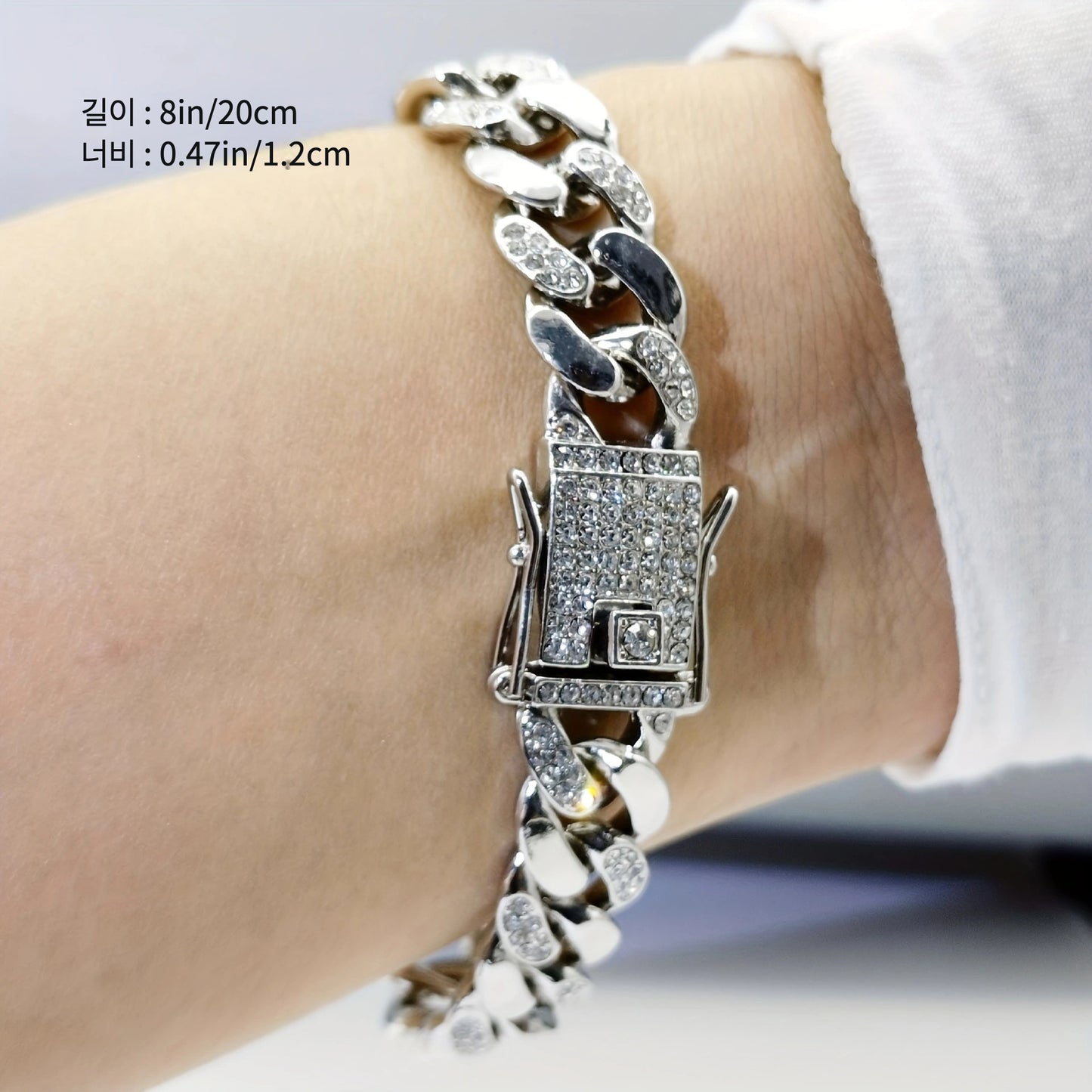 Men/women bracelet bangles jewelry iced miami cuban chain hand bracelet jewelry accessories for men/women hip hop rapper jewelry