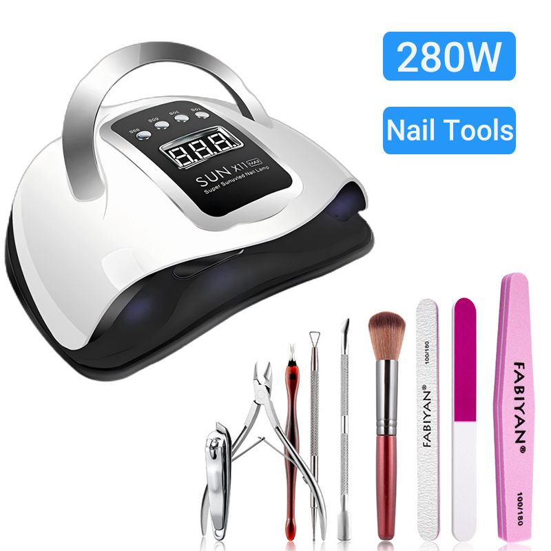 [Free Gift]280W SUN X11 UV LED Nail Lamp Nail Dryers for Drying Nails Gel Polish With Motion Sensing Professional UV Lamp For Manicure Salon GO HOME