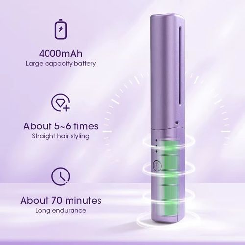 Electric Hot Hair Straighteners USB Charge Hot Comb And Straightening Brush Heating Straight Curly Negative Ion Hot Straightener Hair Styling Tools Hair Beauty Portable Straight Hair Comb Intelligent