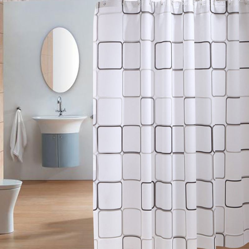 Waterproof PEVA Shower Curtain Liner Transparent Mildew Curtains Bath Decor with Curtain Hook