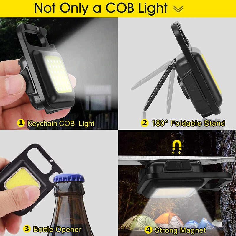 1/2/4pcs Mini LED Lighting Keychain FlashLight Portable Pocket USB Rechargeable Indoor Tabletop Lighting Outdoor Lighting For Camping Fishing Climbing