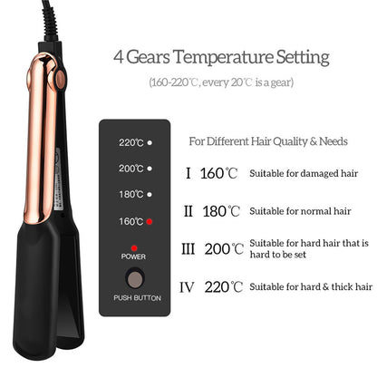 New Arrival Professional 2 In 1 Hair Straightener and Hair Curler with 4 Temperature Settings Wide Plate Hair Flat Iron for Home DIY Use for Both Wet and Dry