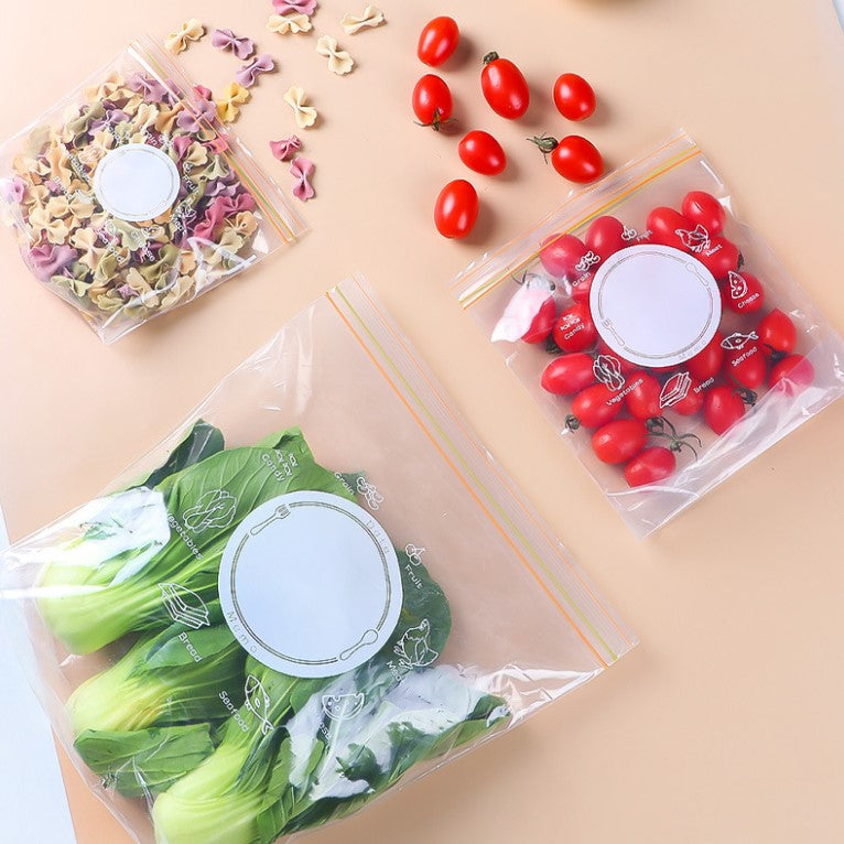 30pcs/20pcs/15pcs Zip Bags Ziplock Fridge Storage Bags Double-layer Zipper Food Storage Bag For Food Fefrigerator Sealed Bag Kitchen Storage