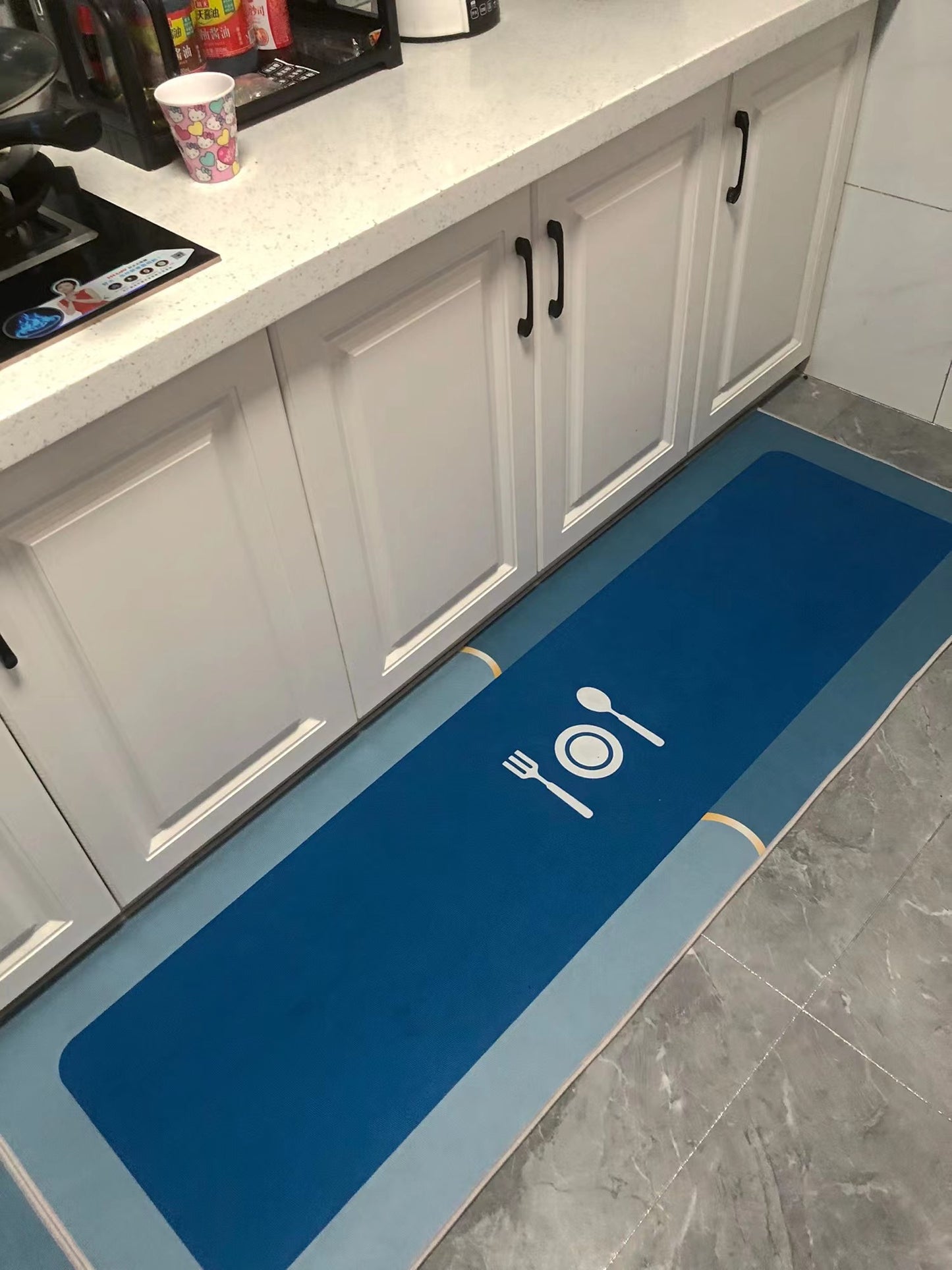 2 Pieces Kitchen Rugs Set Non Slip Kitchen Mat Rubber Backing Mat Slip Kitchen Mats and Rugs Waterproof Kitchen Rug Ergonomic Comfort Standing Mat for Kitchen