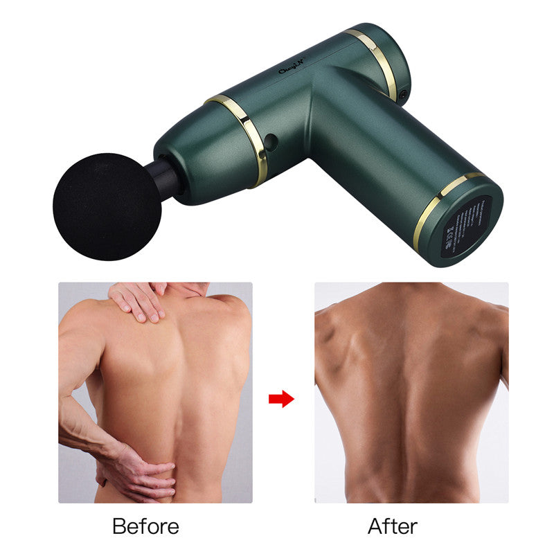 Fascia Gun Electric Massager Gun 8-speed Adjustment 4 Replacement Head Portable Whole Body Relaxation Muscle Massage Gun Mini Portable Electric Deep Tissue Percussion Massager for Pain Relief