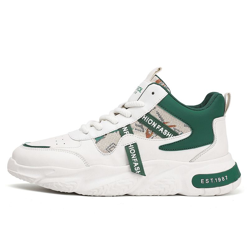 Sneakers Running Platform Daddy Shoes Men's Shoes Casual New Breathable Mesh Surface Fashion Shoes White Green