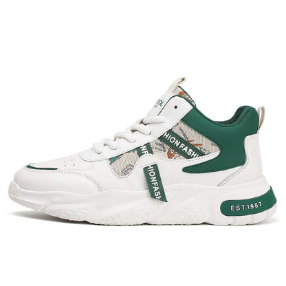 Sneakers Running Platform Daddy Shoes Men's Shoes Casual New Breathable Mesh Surface Fashion Shoes White Green