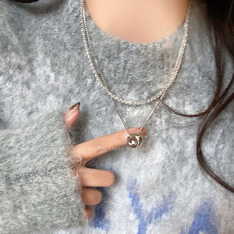 Double-Layer Sparkling Chain Women's Autumn And Winter Matching Necklace Sweater Chain Fashionable And Stylish Long Accessories